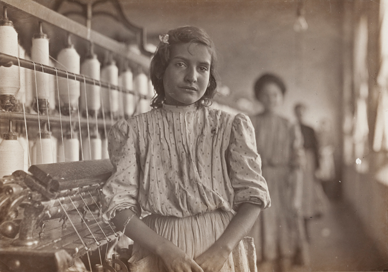 Lewis Wickes Hine American, 1874?1940
A Carolina Spinner 1908
Gelatin silver print
4 11/16 x 6 5/8 in. (11.91 x 16.83 cm)
Milwaukee Art Museum, Gift of the Sheldon M. Barnett Family
M1973.83                                                     Photo by John R. Glembin