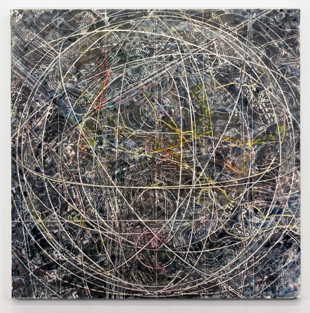 2. Goldsleger, Indeterminate, 2016, mixed media on linen, 54 x 54 inches