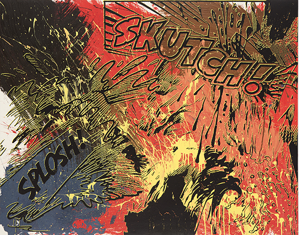 Marclay Christian Marclay Actions: Skutch! Splash! (No.1) hand painting by artist with screenprint copyright USF Graphicstudio Photo: Will Lytch