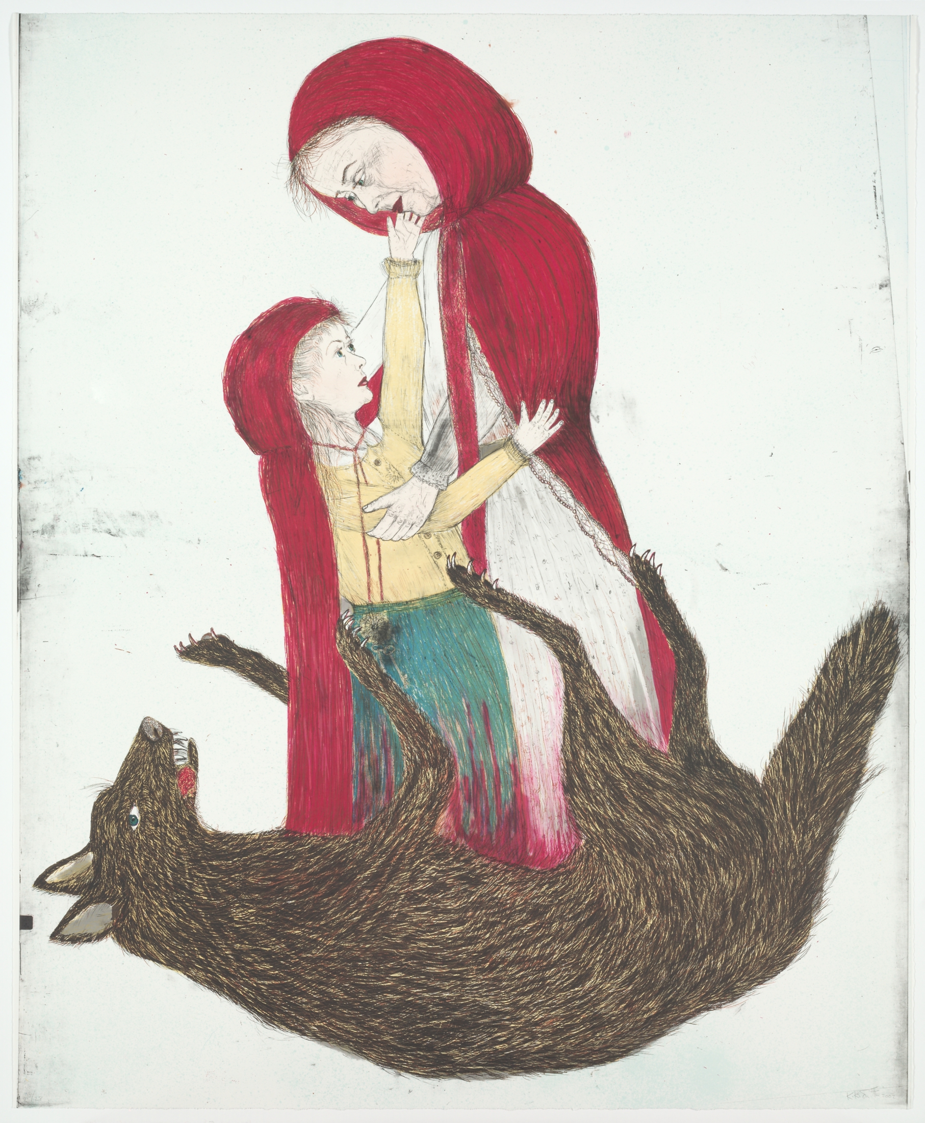 Born, 2002. Kiki Smith (American, b. 1954). Color lithograph; 172.9 x 142.5 cm. The Cleveland Museum of Art, Gift of Agnes Gund and Daniel Shapiro 2004.34.