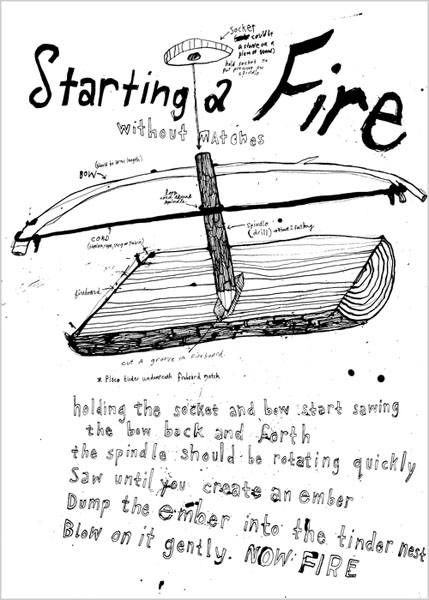 Starting a Fire Essential Knowledge: Starting a Fire, 2012-14, 23 x 17 inches, ink on paper