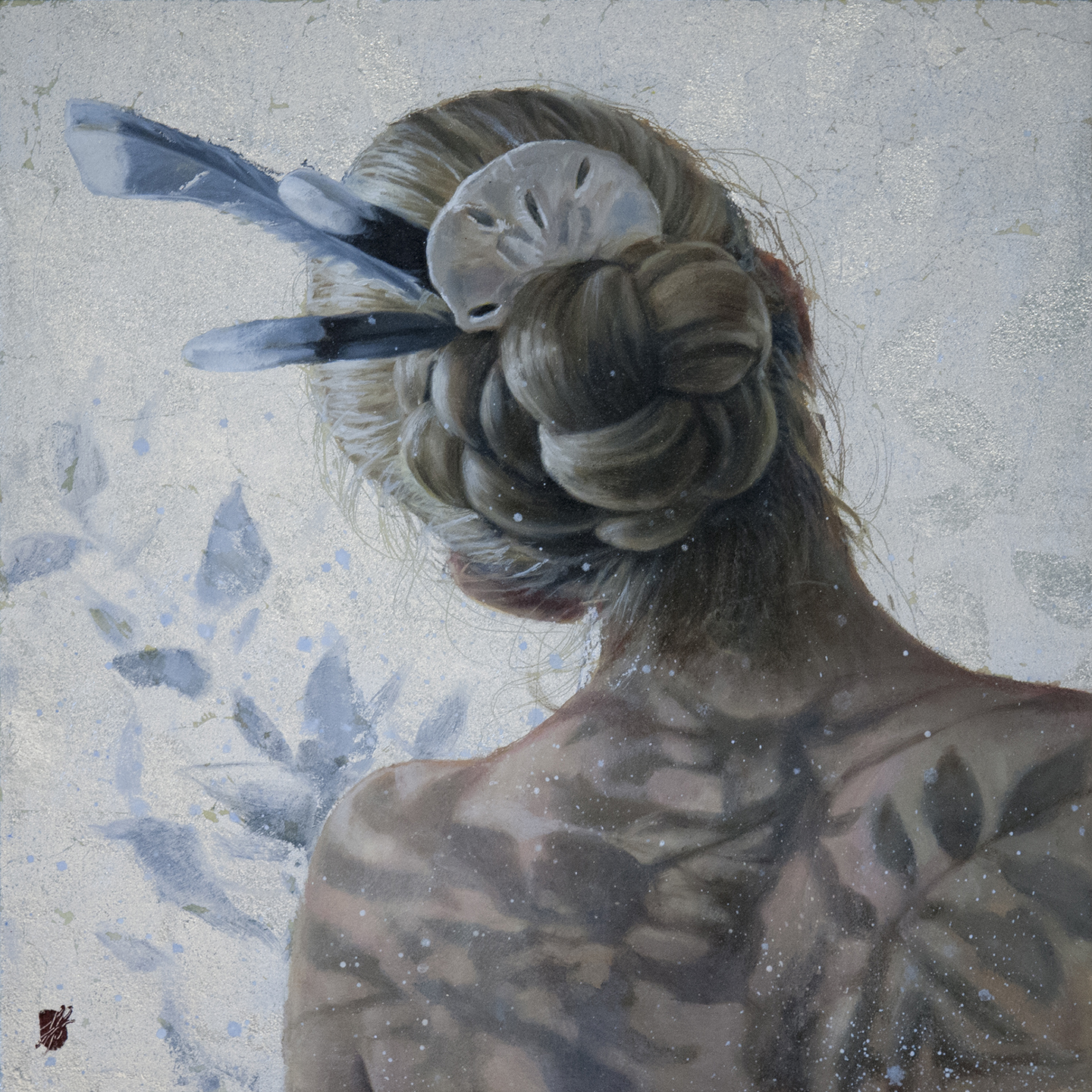 Beach Dreams 12x12 June Stratton, "Beach Dreams" Oil and Silver Leaf, 12 x 12