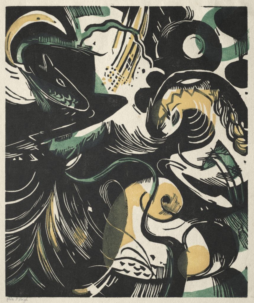 1959.228_3 Genesis II, 1914. Franz Marc (German, 1880–1916). Color woodcut; 24 x 20.2 cm. Gift of the Print Club of Cleveland, 1959.228