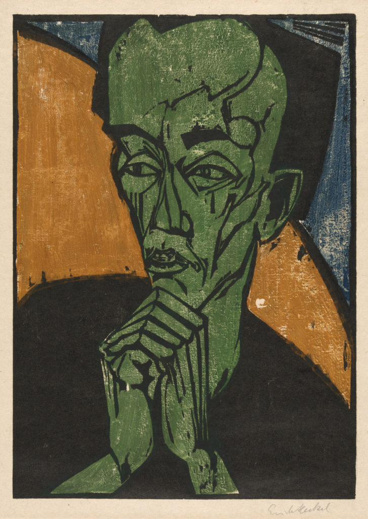 1991.109_o3 Portrait of a Man, 1919. Erich Heckel (German, 1883–1970). Color woodcut; 46 x 32.6 cm. John L. Severance Fund, 1991.109. © 2017 Artists Rights Society (ARS), New York / VG Bild-Kunst, Bonn