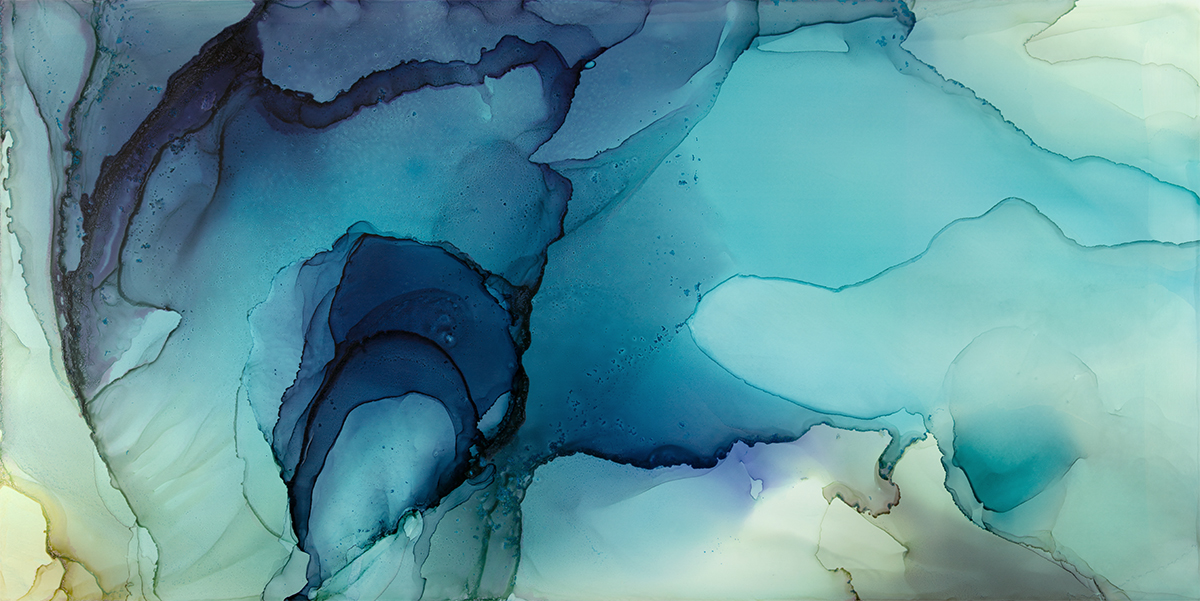 Wave Chamber Andrea Pramuk "Wave Chamber" Ink and acrylic on Claybord, 18”x36”, 2017