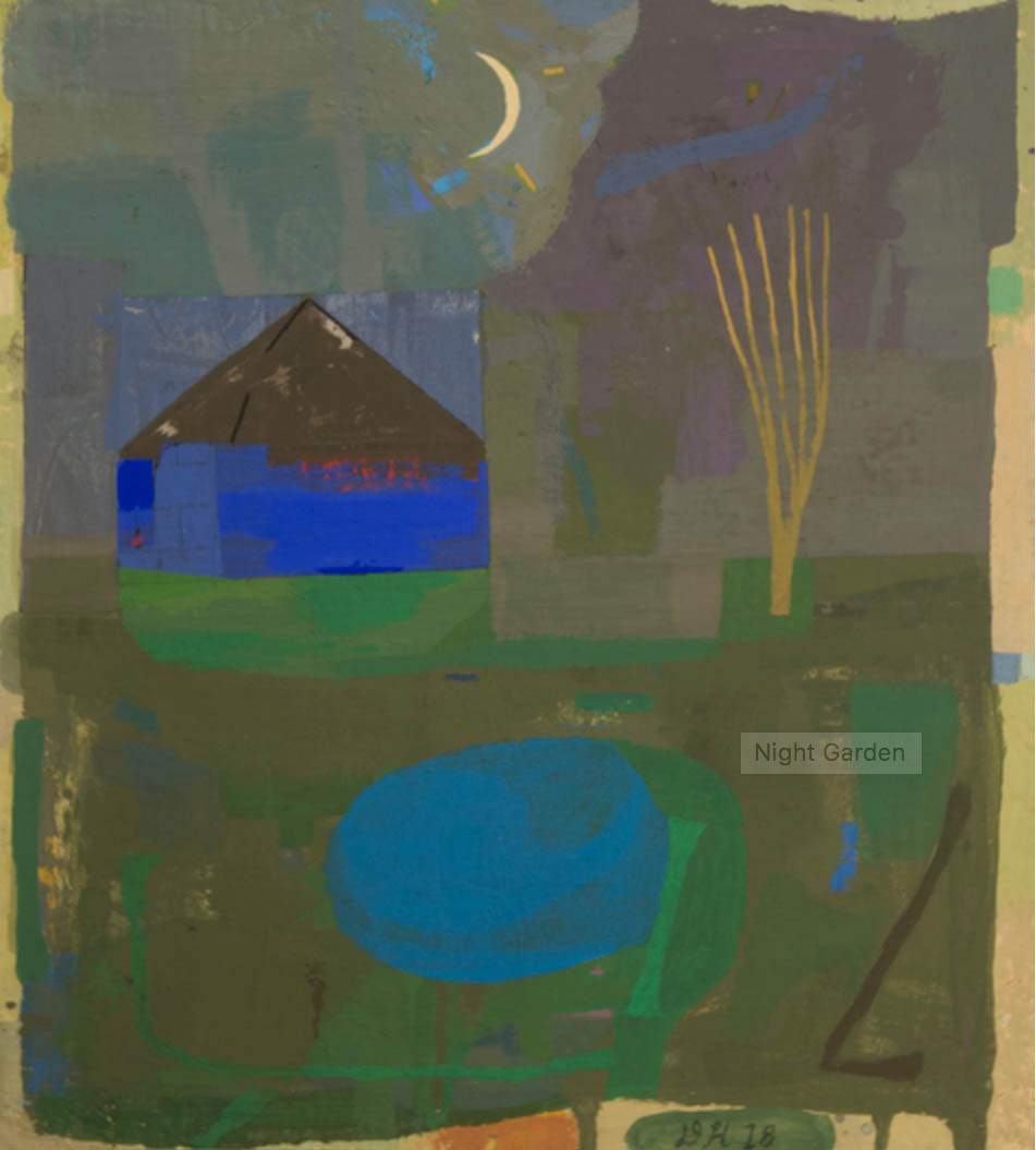 night garden David Hornung, "Night Garden" gouache on handmade paper
11 x 9 7/8", 2018