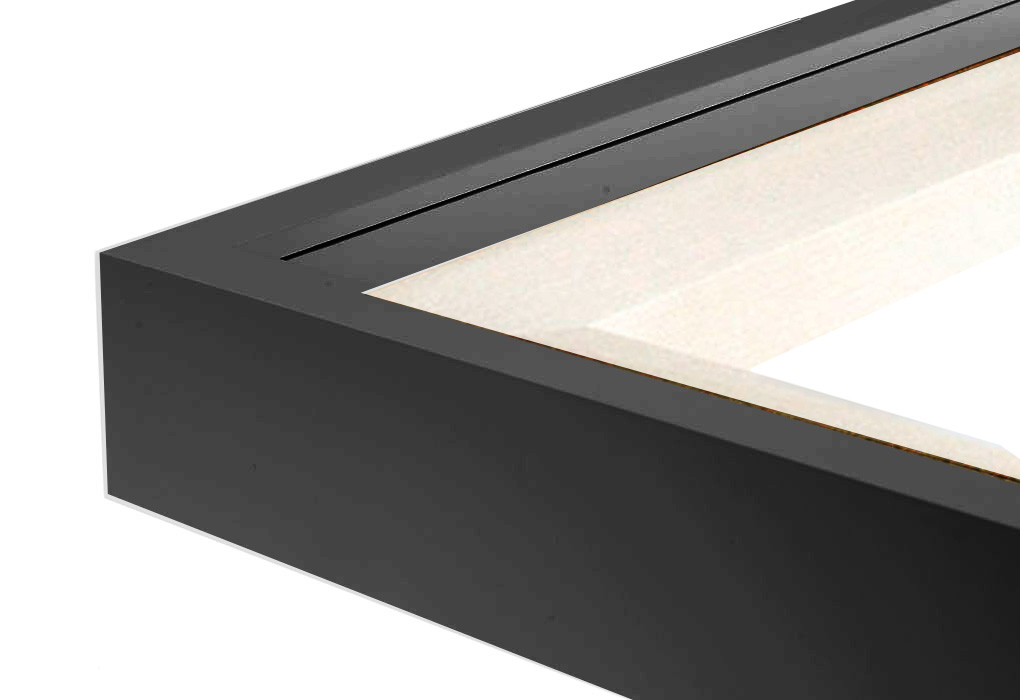 101MP13 Painted black gallery frame with spacer and strainer