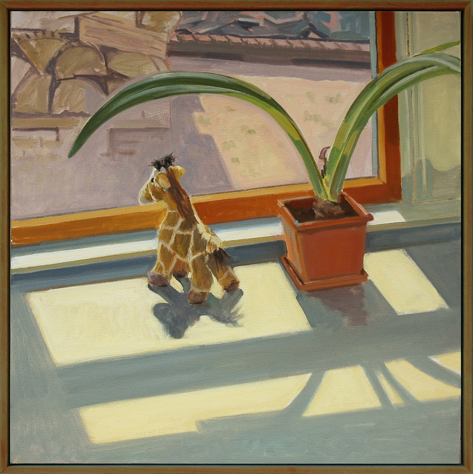 earnest_framed D "Earnest on the Lookout", oil on canvas, 24" x 24", 2019