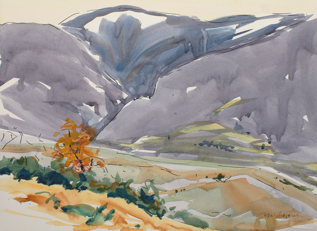 Terri M. Wells “Big Horn Movement III”                 11” x15", watercolor and ink                