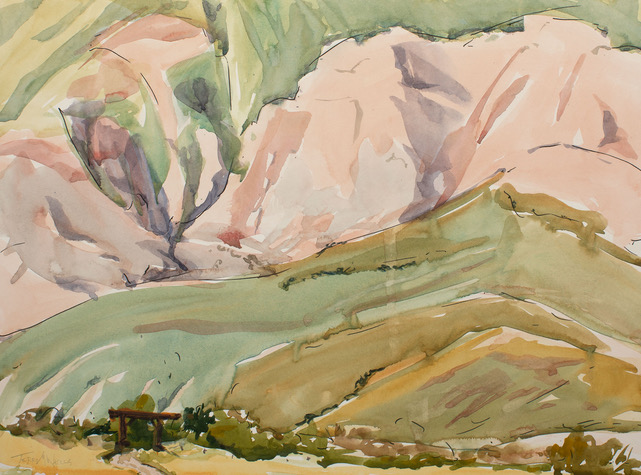 B19511PA_BHornMvtIV_TWells_WebRdy Terri M, Wells “Big Horn Movement IV” 11” x 15” watercolor and ink