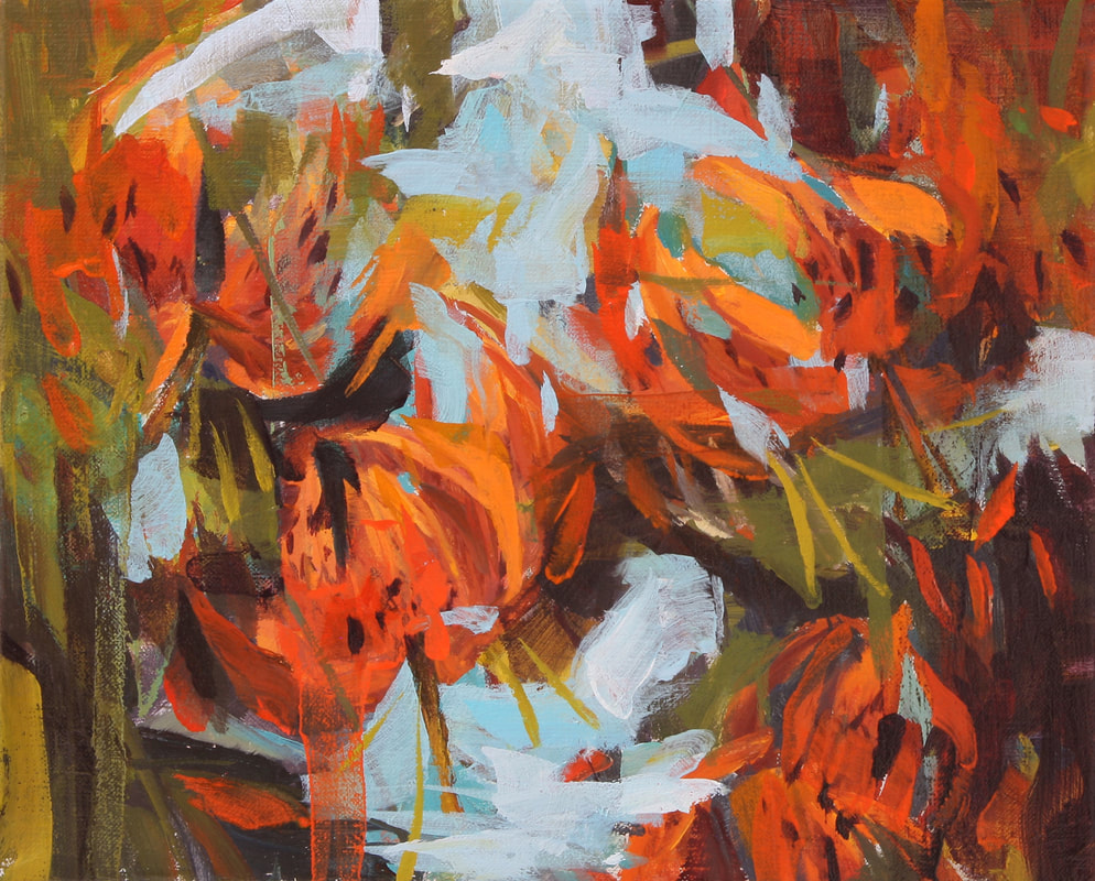 tigers-on-the-river-bank-2019-8x10-oil-on-canvas_orig Connie Connally, Tigers on the River Bank, 2019, oil on canvas, 8 x 10 inches
