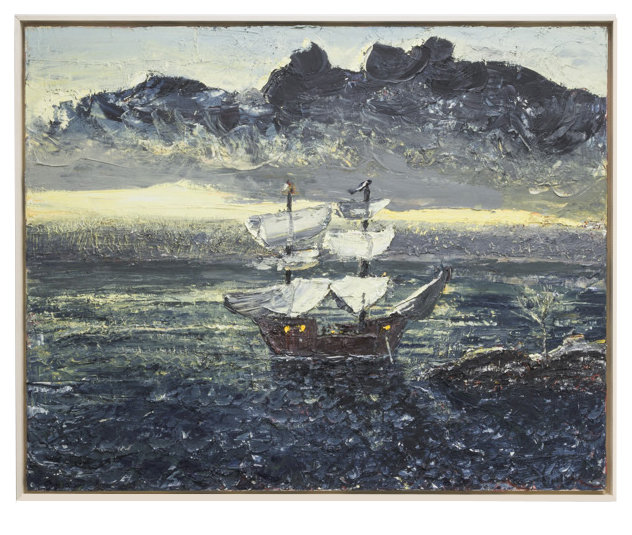 Mayflower November 11, 1620, 2019
acrylic, oil on canvas
48 x 60 in