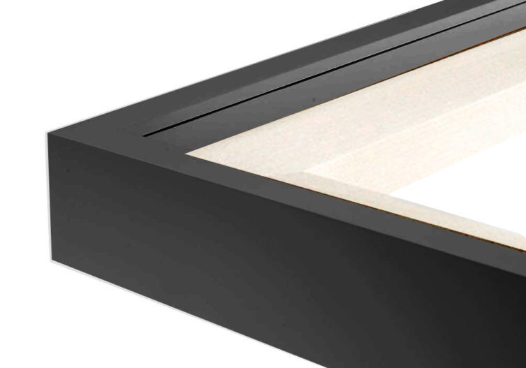 101MP13 Painted black gallery frame with spacer and strainer